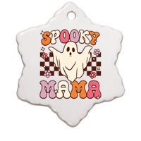 Retro Groovy Halloween Ghost Spooky Mama Costume Ceramic Star Ornament