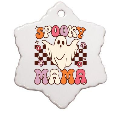 Retro Groovy Halloween Ghost Spooky Mama Costume Ceramic Star Ornament