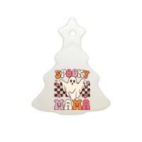 Retro Groovy Halloween Ghost Spooky Mama Costume Ceramic Tree Ornament