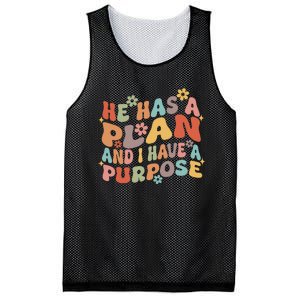 Retro Groovy He Has A Plan And I Have A Purpose Christian Mesh Reversible Basketball Jersey Tank