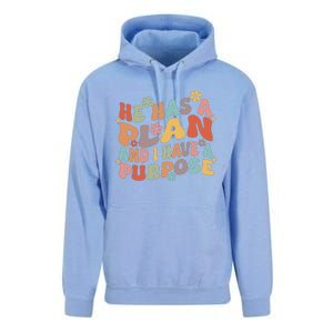 Retro Groovy He Has A Plan And I Have A Purpose Christian Unisex Surf Hoodie