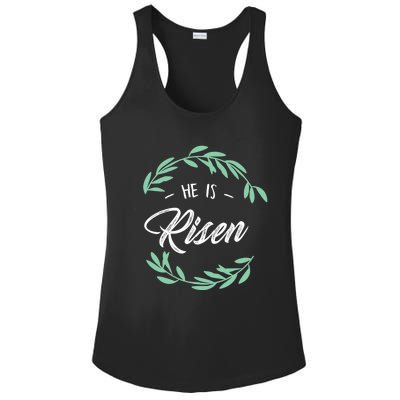 Religion Gift He Is Risen Resurrection Jesus Gift Ladies PosiCharge Competitor Racerback Tank