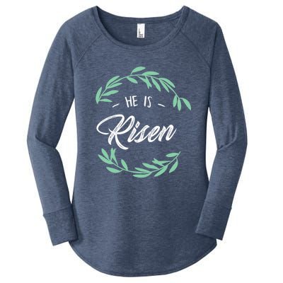 Religion Gift He Is Risen Resurrection Jesus Gift Women's Perfect Tri Tunic Long Sleeve Shirt