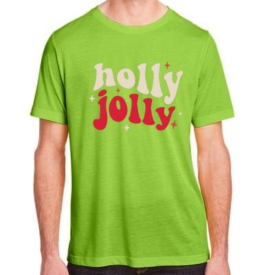 Retro Groovy Have A Holly Xmas Jolly Christmas Gift Funny Xmas Adult ChromaSoft Performance T-Shirt