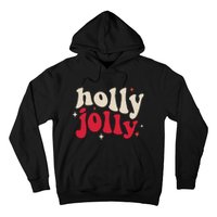 Retro Groovy Have A Holly Xmas Jolly Christmas Gift Funny Xmas Hoodie