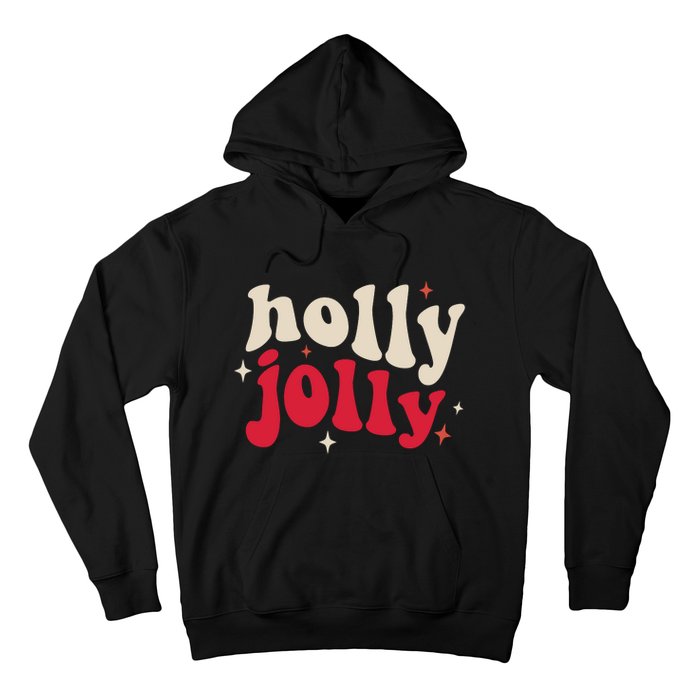 Retro Groovy Have A Holly Xmas Jolly Christmas Gift Funny Xmas Hoodie