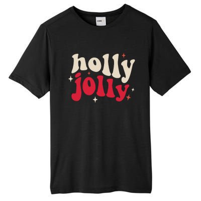 Retro Groovy Have A Holly Xmas Jolly Christmas Gift Funny Xmas Tall Fusion ChromaSoft Performance T-Shirt