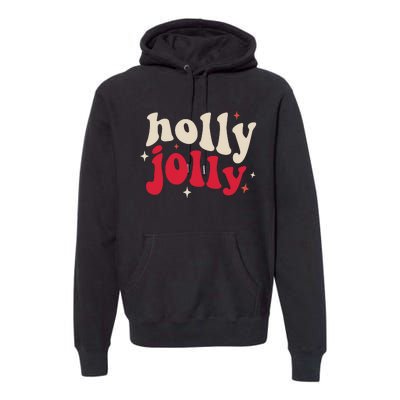 Retro Groovy Have A Holly Xmas Jolly Christmas Gift Funny Xmas Premium Hoodie