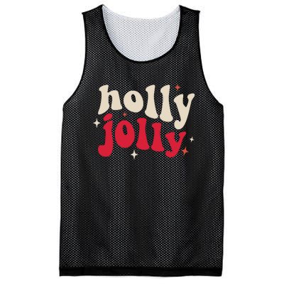 Retro Groovy Have A Holly Xmas Jolly Christmas Gift Funny Xmas Mesh Reversible Basketball Jersey Tank