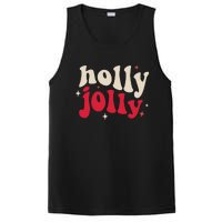 Retro Groovy Have A Holly Xmas Jolly Christmas Gift Funny Xmas PosiCharge Competitor Tank