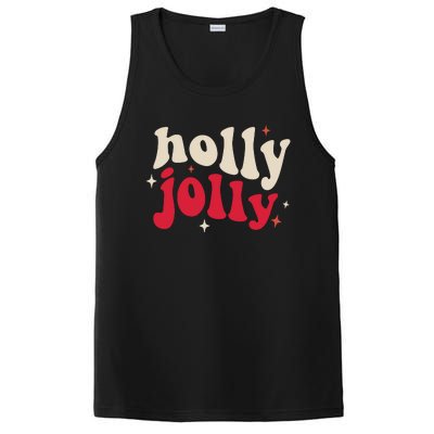 Retro Groovy Have A Holly Xmas Jolly Christmas Gift Funny Xmas PosiCharge Competitor Tank