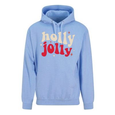 Retro Groovy Have A Holly Xmas Jolly Christmas Gift Funny Xmas Unisex Surf Hoodie