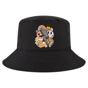 Retro Groovy Halloween Fall Vibes Smile Face Pumpkin Spice Gift Cool Comfort Performance Bucket Hat