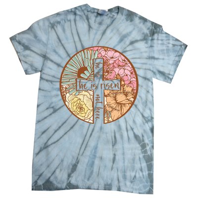 Retro Groovy He Is Risen Jesus Religious Easter Christians Tie-Dye T-Shirt