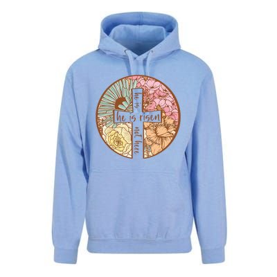 Retro Groovy He Is Risen Jesus Religious Easter Christians Unisex Surf Hoodie