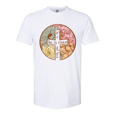 Retro Groovy He Is Risen Jesus Religious Easter Christians Softstyle® CVC T-Shirt