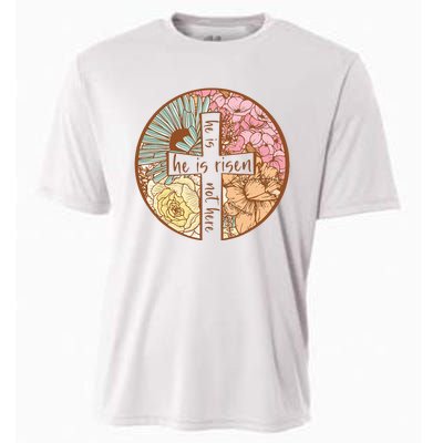 Retro Groovy He Is Risen Jesus Religious Easter Christians Cooling Performance Crew T-Shirt