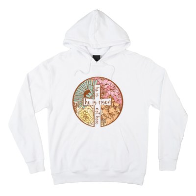 Retro Groovy He Is Risen Jesus Religious Easter Christians Hoodie