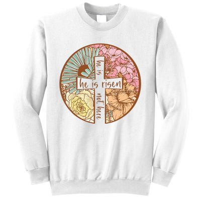 Retro Groovy He Is Risen Jesus Religious Easter Christians Sweatshirt