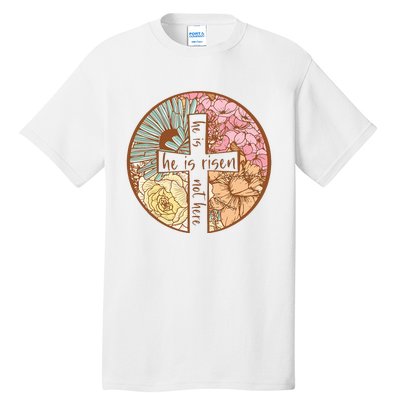 Retro Groovy He Is Risen Jesus Religious Easter Christians Tall T-Shirt