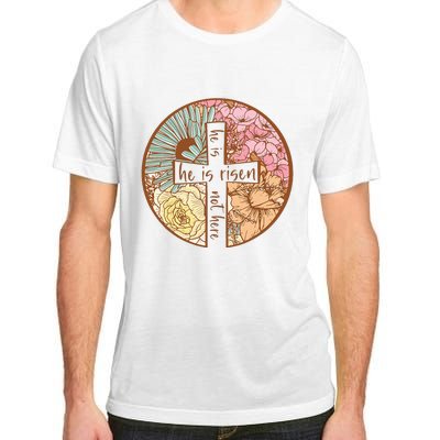 Retro Groovy He Is Risen Jesus Religious Easter Christians Adult ChromaSoft Performance T-Shirt