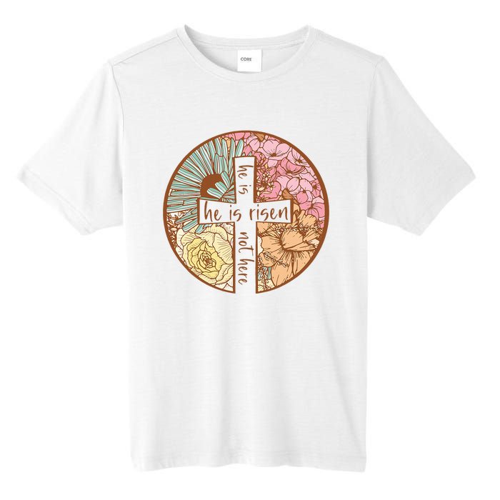 Retro Groovy He Is Risen Jesus Religious Easter Christians Tall Fusion ChromaSoft Performance T-Shirt