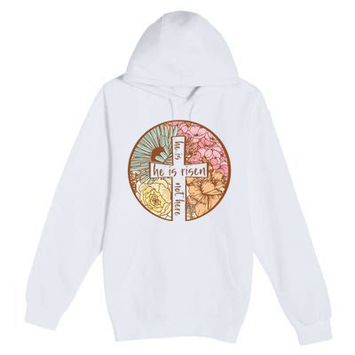 Retro Groovy He Is Risen Jesus Religious Easter Christians Premium Pullover Hoodie