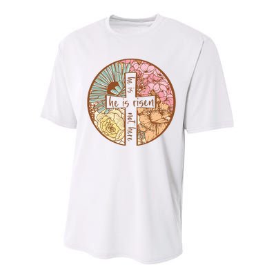 Retro Groovy He Is Risen Jesus Religious Easter Christians Performance Sprint T-Shirt