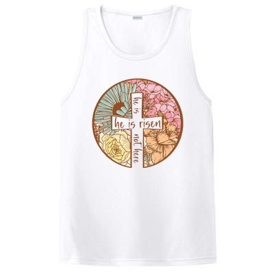 Retro Groovy He Is Risen Jesus Religious Easter Christians PosiCharge Competitor Tank