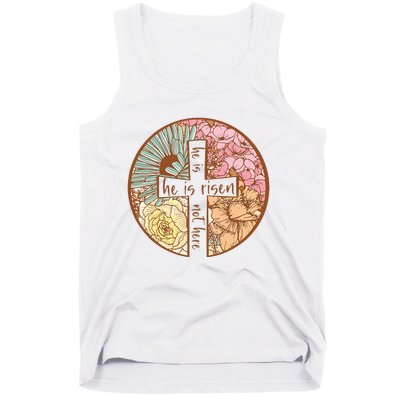 Retro Groovy He Is Risen Jesus Religious Easter Christians Tank Top