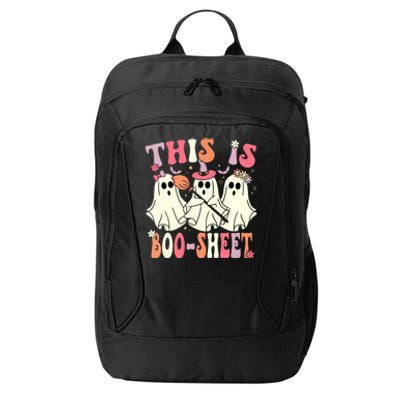 Retro Groovy Halloween Ghost This Is Boosheet Costume Gift City Backpack