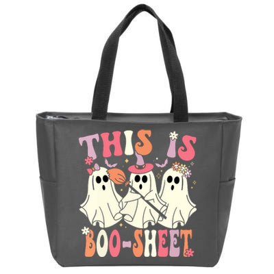 Retro Groovy Halloween Ghost This Is Boosheet Costume Gift Zip Tote Bag