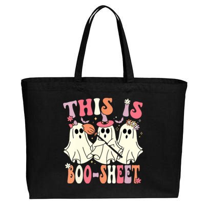 Retro Groovy Halloween Ghost This Is Boosheet Costume Gift Cotton Canvas Jumbo Tote