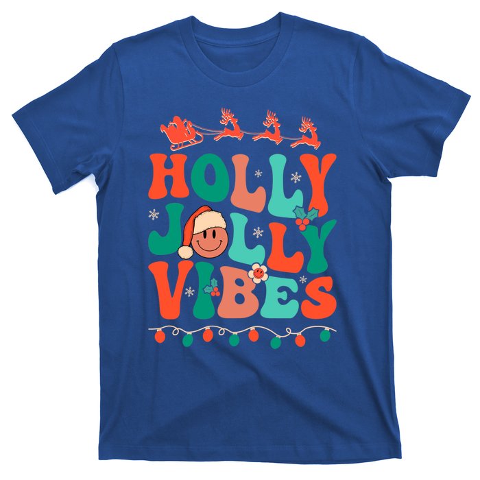 Retro Groovy Holly Xmas Jolly Vibes Christmas For Meaningful Gift T-Shirt