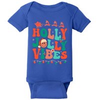 Retro Groovy Holly Xmas Jolly Vibes Christmas For Meaningful Gift Baby Bodysuit