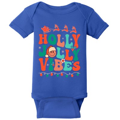 Retro Groovy Holly Xmas Jolly Vibes Christmas For Meaningful Gift Baby Bodysuit