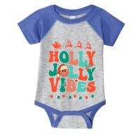 Retro Groovy Holly Xmas Jolly Vibes Christmas For Meaningful Gift Infant Baby Jersey Bodysuit