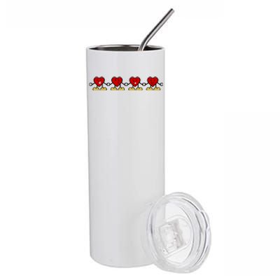 Retro Groovy Heart U R Not Alone Stainless Steel Tumbler