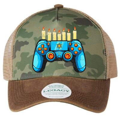 Retro Gamepad Happy Hanukkah Funny Pajama Family Matching Legacy Tie Dye Trucker Hat