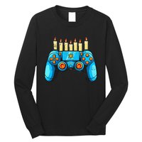 Retro Gamepad Happy Hanukkah Funny Pajama Family Matching Long Sleeve Shirt