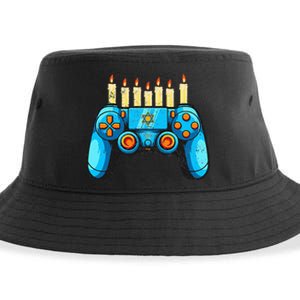 Retro Gamepad Happy Hanukkah Funny Pajama Family Matching Sustainable Bucket Hat