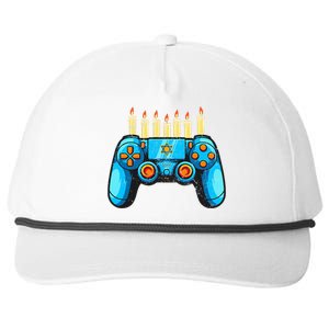 Retro Gamepad Happy Hanukkah Funny Pajama Family Matching Snapback Five-Panel Rope Hat