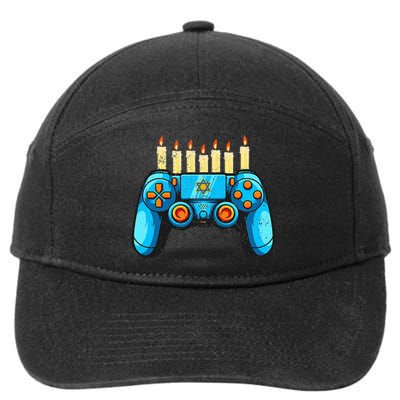 Retro Gamepad Happy Hanukkah Funny Pajama Family Matching 7-Panel Snapback Hat