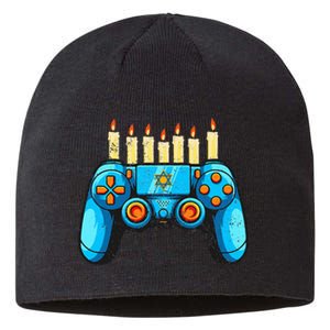 Retro Gamepad Happy Hanukkah Funny Pajama Family Matching Sustainable Beanie