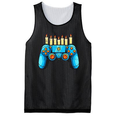 Retro Gamepad Happy Hanukkah Funny Pajama Family Matching Mesh Reversible Basketball Jersey Tank