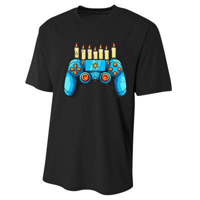 Retro Gamepad Happy Hanukkah Funny Pajama Family Matching Performance Sprint T-Shirt