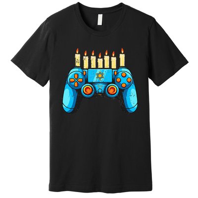 Retro Gamepad Happy Hanukkah Funny Pajama Family Matching Premium T-Shirt