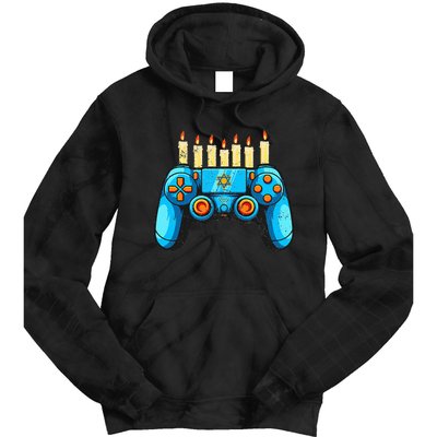 Retro Gamepad Happy Hanukkah Funny Pajama Family Matching Tie Dye Hoodie