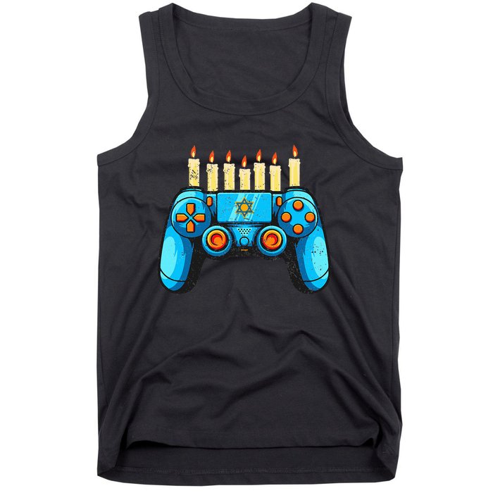 Retro Gamepad Happy Hanukkah Funny Pajama Family Matching Tank Top