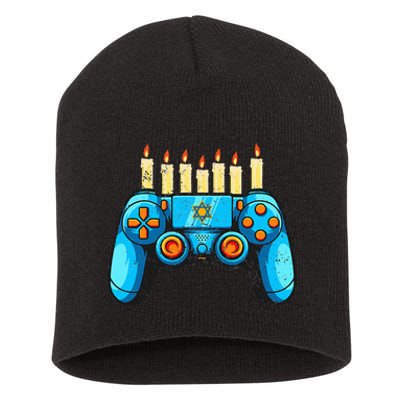 Retro Gamepad Happy Hanukkah Funny Pajama Family Matching Short Acrylic Beanie